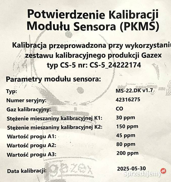 Detektor tlenku węgla GAZEX DK22A Kraków