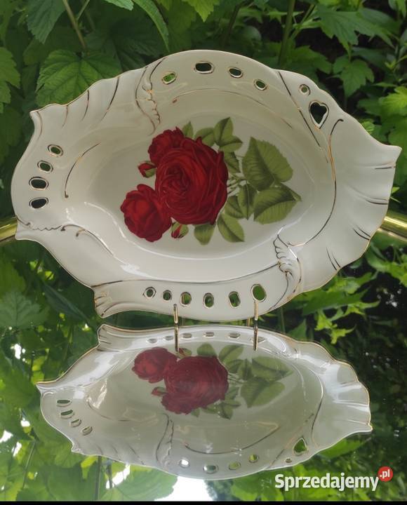 Porcelana zdobiona motywem róż łódzkie Pabianice