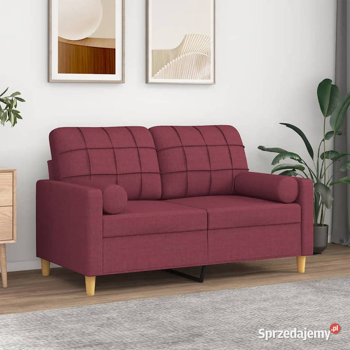 2osobowa sofa z poduszkami winna czerwień 120 Sofy i kanapy mazowieckie Warszawa