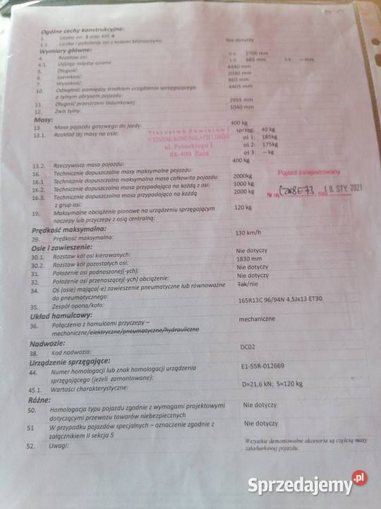 Przyczepa dwuosiowa 2T TEMARED Chełmża