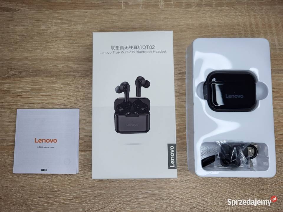 Słuchawki Bezprzewodowe Lenovo QT82 Czarne zachodniopomorskie Szczecinek