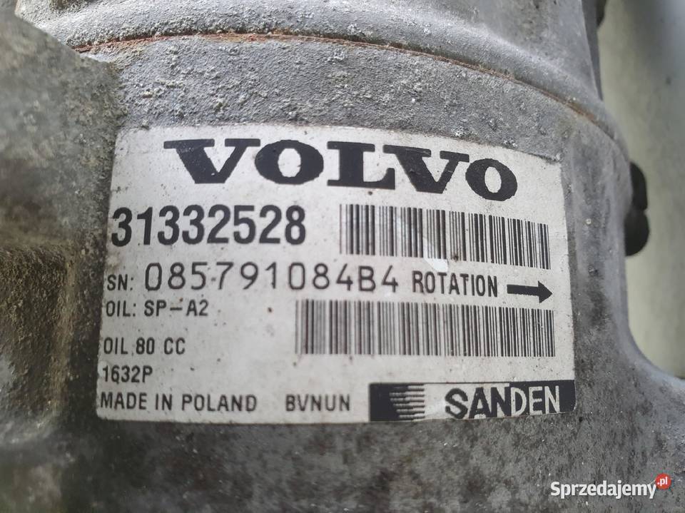 SPRĘŻARKA KLIMATYZACJI Volvo S60 II V60 20 D4 osobowe Kompresory klimatyzacji Chełm