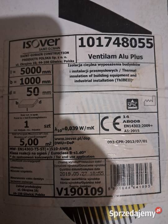 Wełna izolacyjna z folią isover Ventilam Alu Wełna Jelenia Góra