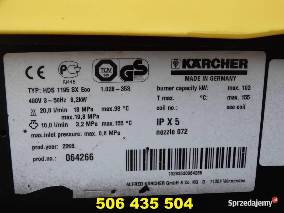 Myjka Ciśnieniowa Karcher HDS 1195 SX ECO zwijak mazowieckie Radom