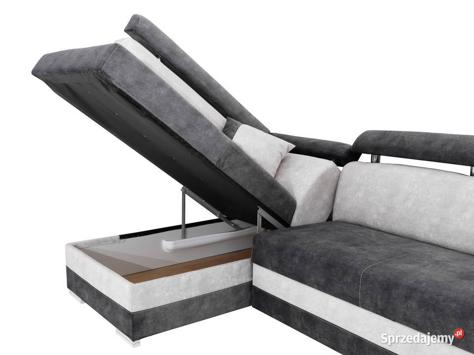 Narożnik SzaroBiały Duży z Funkcją Spania PANAMA Rzeszów