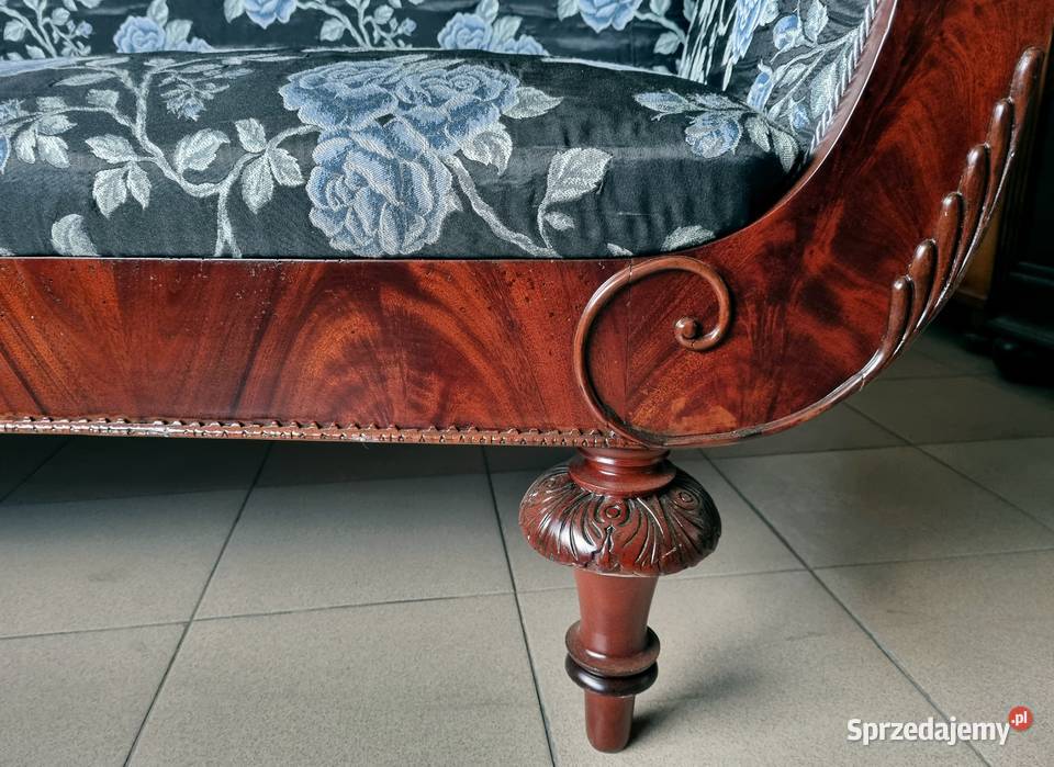 Piękna sofa empirowa z końca XIX wieku motyw zachodniopomorskie Szczecin