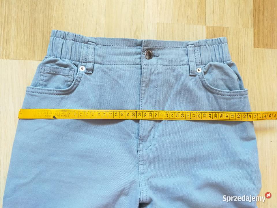 Spodnie mom w niebieskim kolorze niebieski Łódź sprzedam