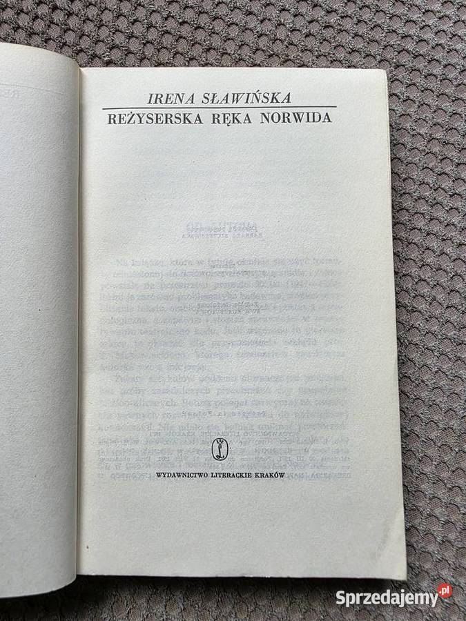 Reżyserska ręka Norwida Irena Sławińska Kraków sprzedam