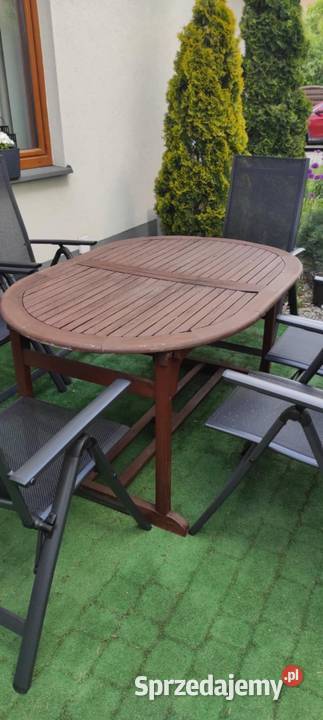 Zestaw ogrodowy drewniany używany Stół Łódź