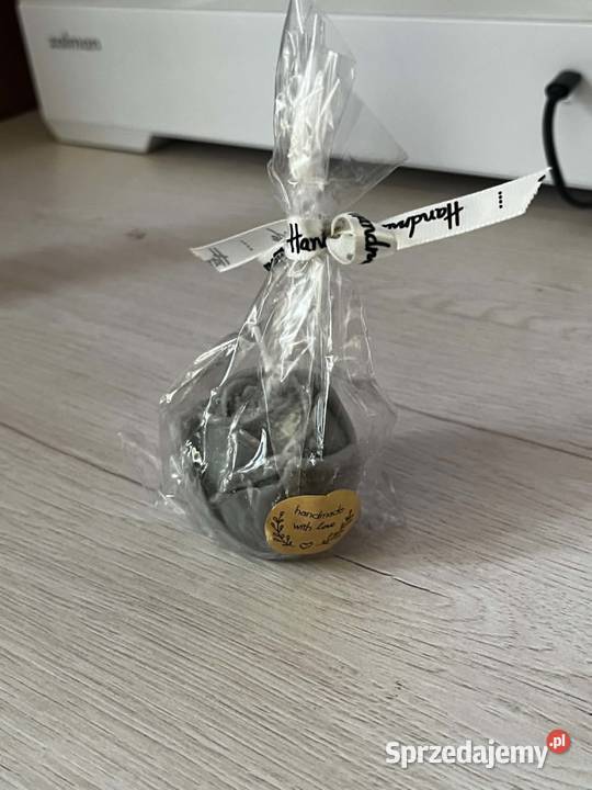 Świeca róża szara Handmade prezent lubelskie Radzyń Podlaski