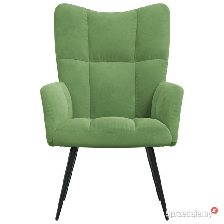 Fotel jasnozielony obity aksamitem WM328076 Fotele Warszawa