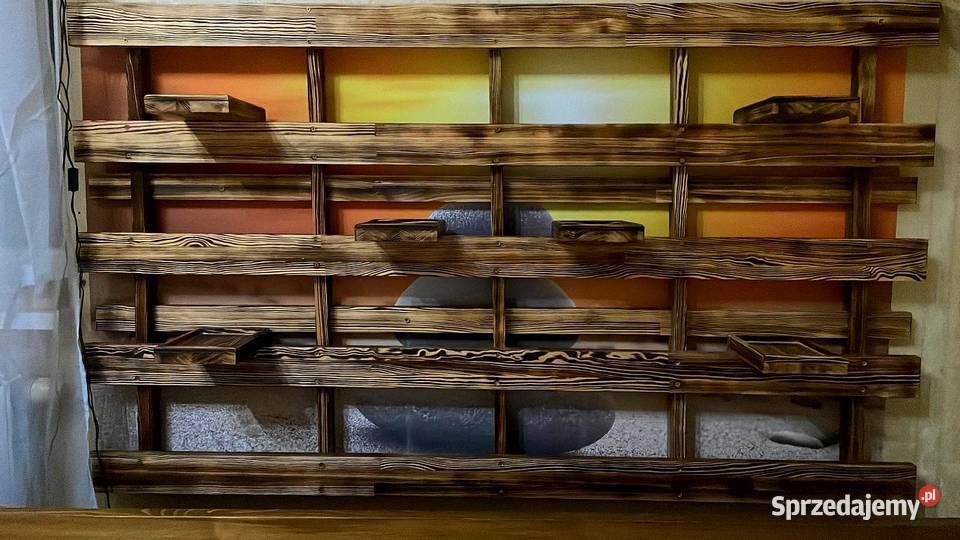 Drewniany kwietnik półka na kwiaty ozdoba Radków