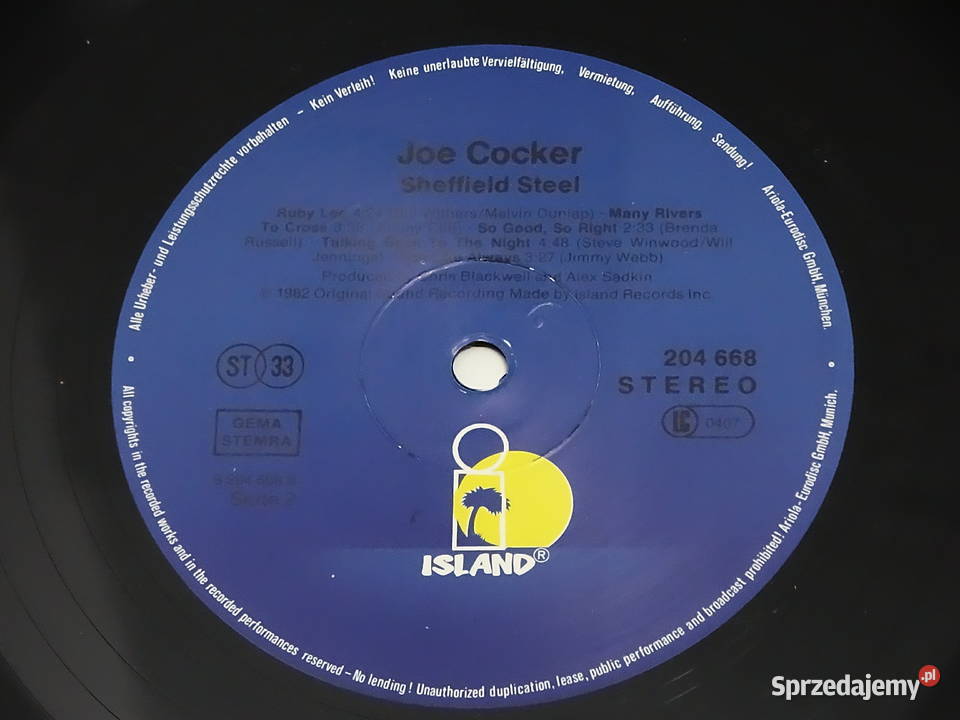 Joe Cocker Sheffield Steel Płyta Winylowa LP Muzyka lubelskie Biłgoraj