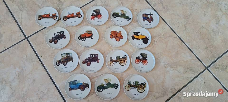 Spodki talerzyki kolekcjonerskie z motywem