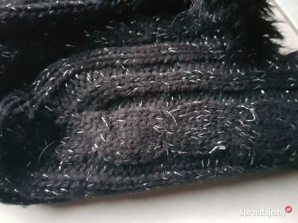 czapka futrzak wełniana warkocze zimowa uszatka Rozmiar uniwersalny Kielce