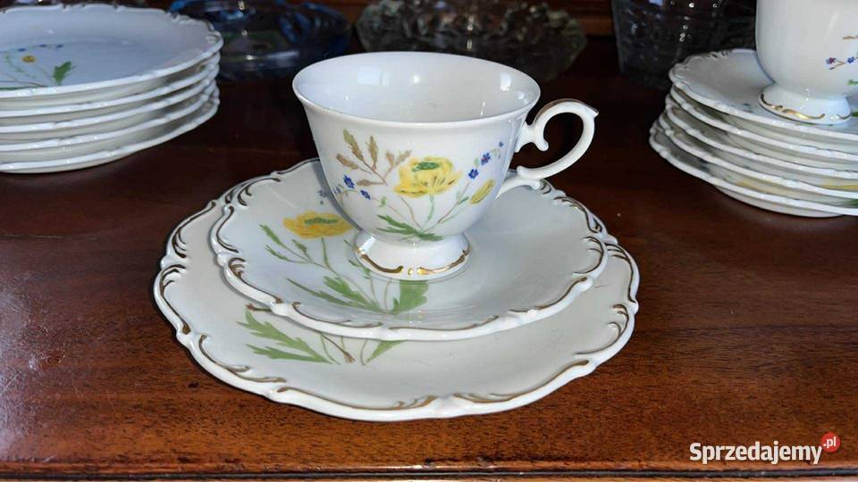 Filiżanka z talerzkiem deserowym Syg z lat 70 XX Gdańsk