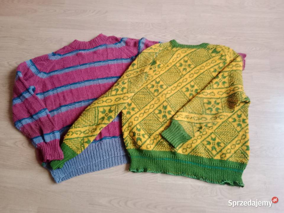 Zestaw 11 Swetrów Vintage z PRL Handmade Ruda Śląska