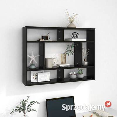 vidaXL Półka ścienna czarna 75x16x55 materiał Warszawa