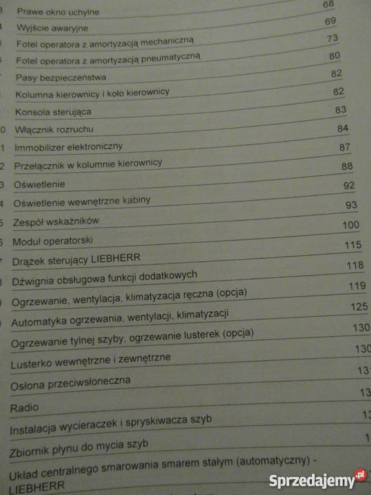 dtr instrukcja obsługi liebherr L538 i iNNE Szczecin sprzedam