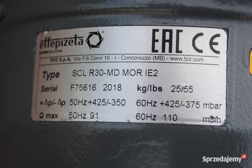 Wentylator bocznokanałowy pompa próżniowa 15kw Kargowa