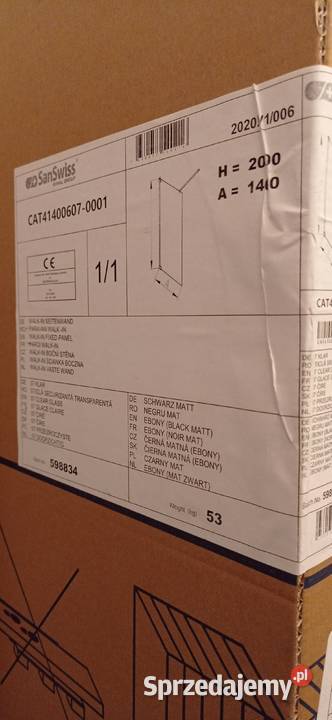 Kabina prysznicowa walk in sanswiss cat4 czarna Gdynia