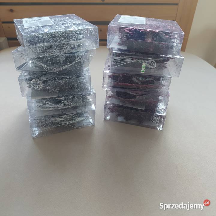 24 Śnieżynki płatki śniegu bordowe srebrne zachodniopomorskie Koszalin