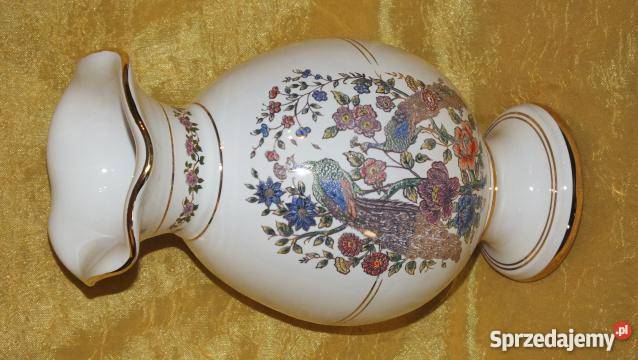Śliczny wazonik z porcelany pozłacany 24K złotem Inowrocław