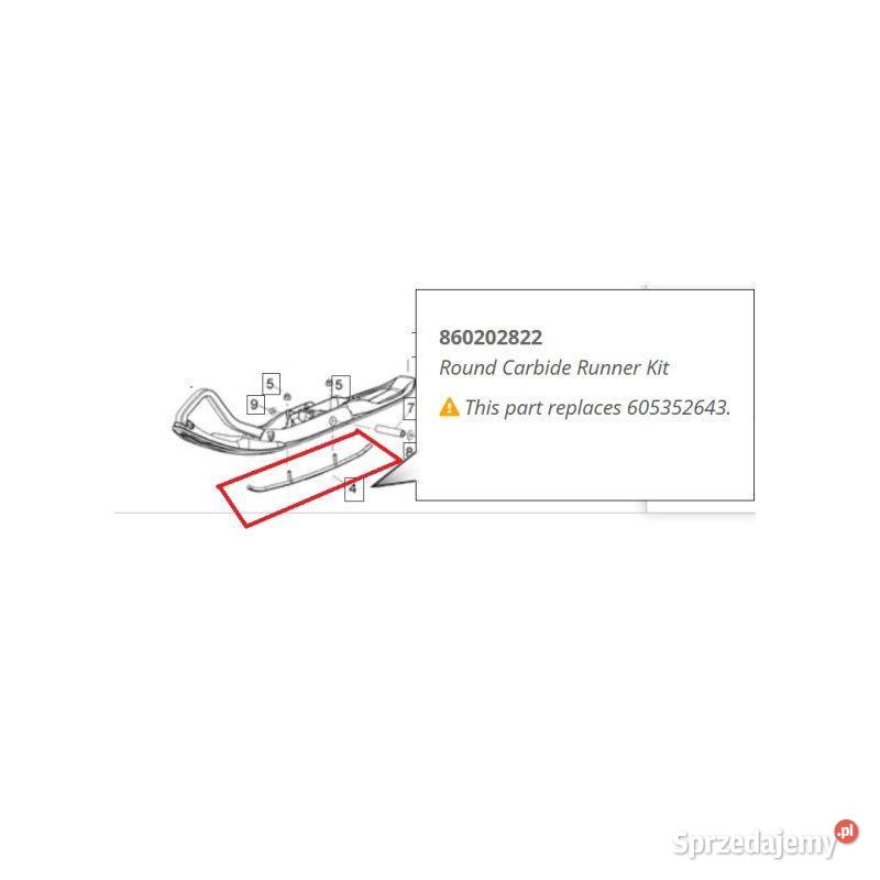 Spieki węglowe płóz do skutera śnieżnego SkiDoo Nowy Sącz