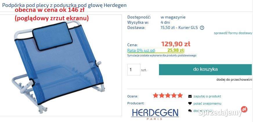 PodpórkaZagłówek Herdegen rehabilitacyjny wielkopolskie Luboń