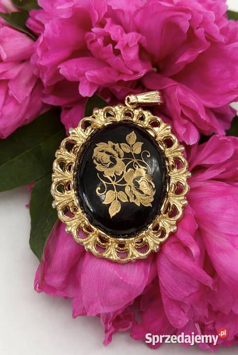 Vintage Limoges France Porcelanowy wisiorek z Pabianice