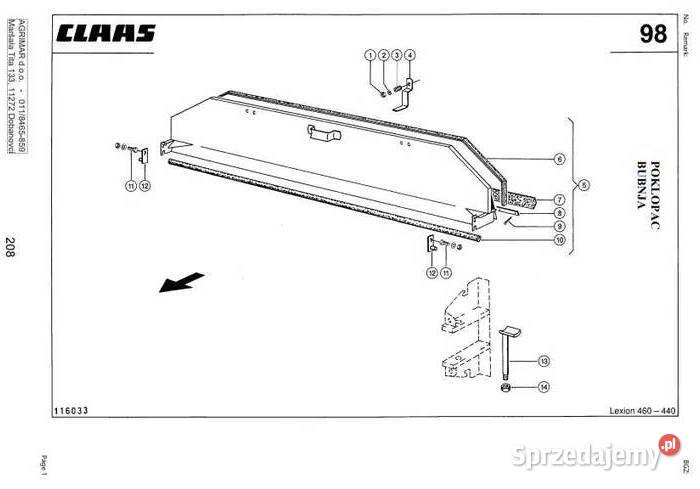 Katalog części Claas lexion 440 lexion 450 Zduńska Wola