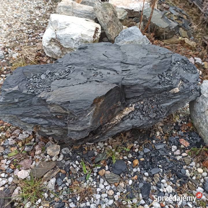 Głaz Czarny duży kamień głazy czarne Antracytowe