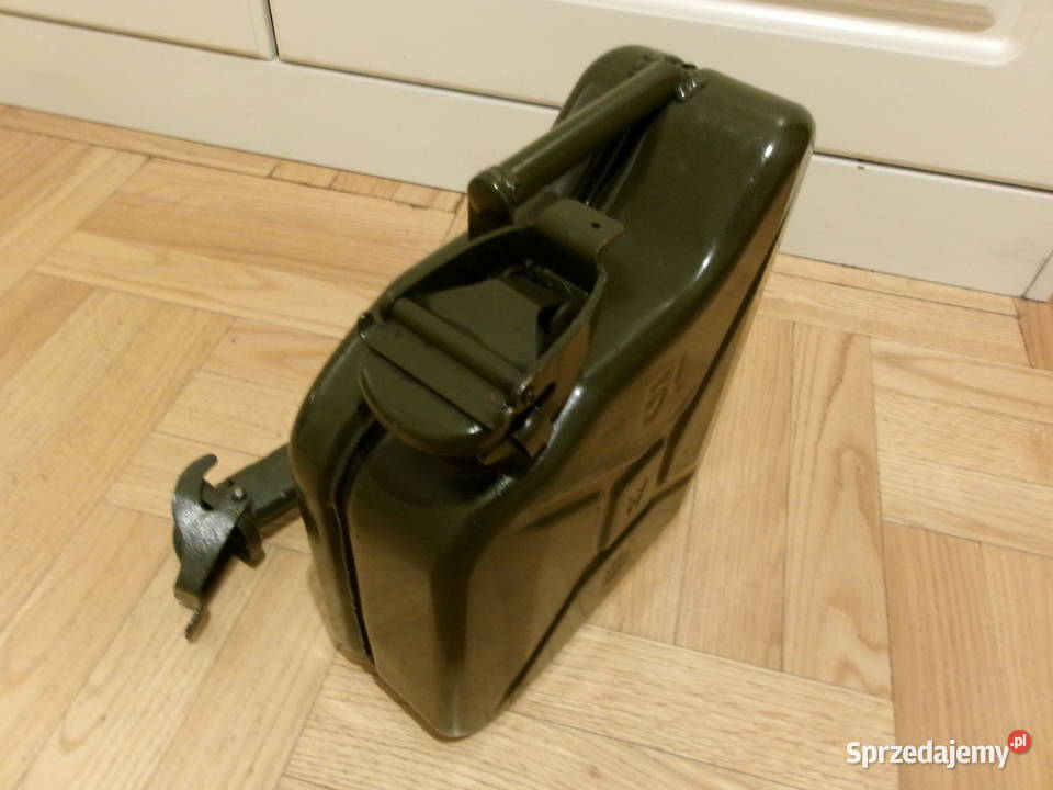 Kanister blaszany z lejkiem 5 litrów zielony Legionowo sprzedam