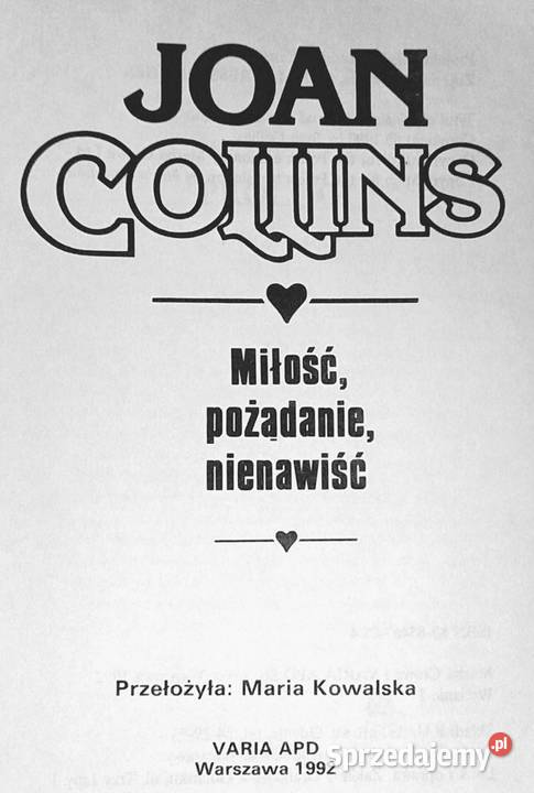 Miłość pożądanie nienawiść Joan Collins miękka Chełm