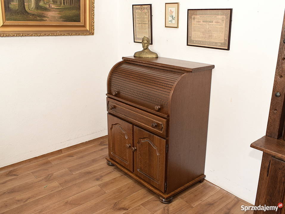 ZGRABNY DĘBOWY SEKRETARZYK ROLETA BIURKO dolnośląskie Świdnica