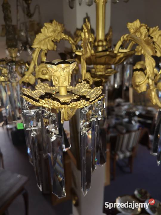 Żyrandol pozłacany na 8 świec Gdańsk