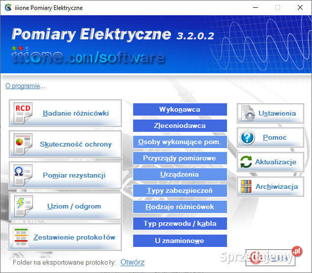 Program do pomiarów elektrycznych iiione Uziomy Bydgoszcz