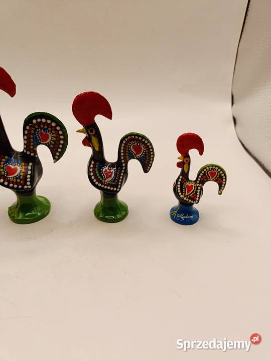 Zestaw czterech metalowych kogutów ptaków Zamość