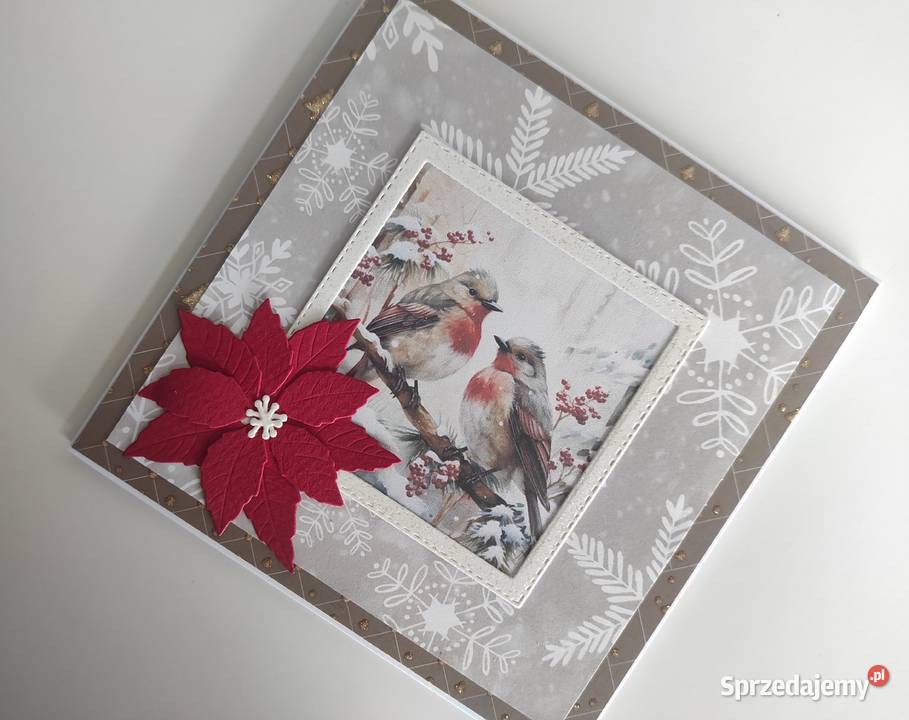 Kartka ręcznie robiona bożonarodzeniowa handmade Łódź