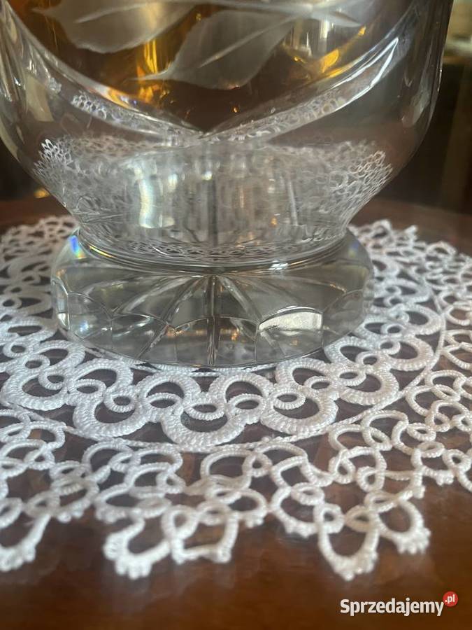 Kryształ wazon palony 3 pola grawerowany na sprzedam