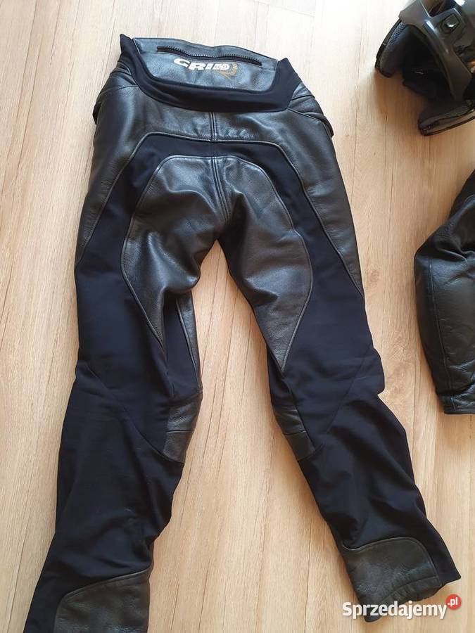 Kurtka L spodnie 42 kask S skóra czarne motocykl Łódź sprzedam