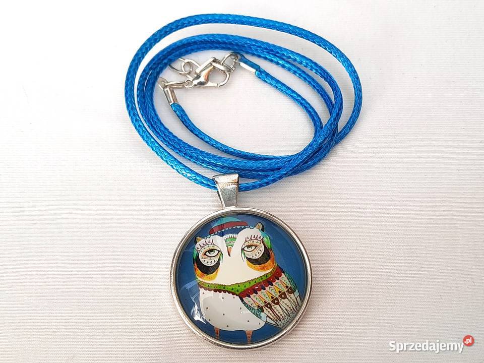 Wisiorek grafika pod szkłem morska sowa łódzkie Łódź