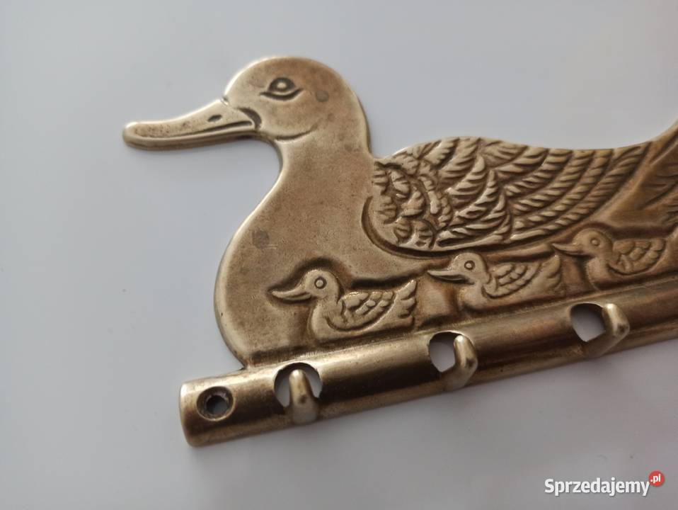 Stary wieszak na klucze kaczka kaczki mosiądz Bielsko-Biała