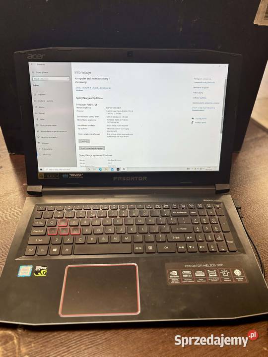 Laptop Acer Predator Helios 300 156 Intel Core Elbląg