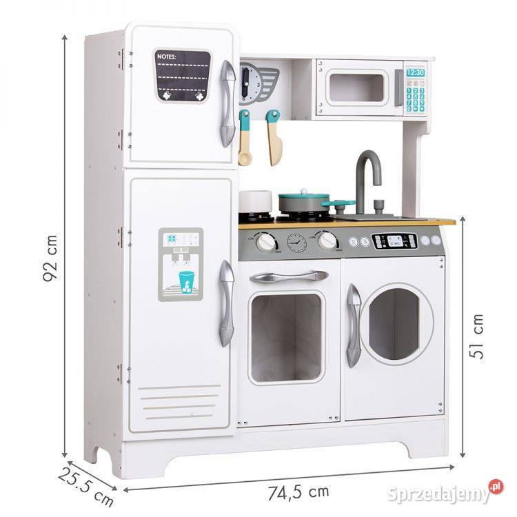 Drewniana kuchnia XXL z pralką dzieci Ecotoys