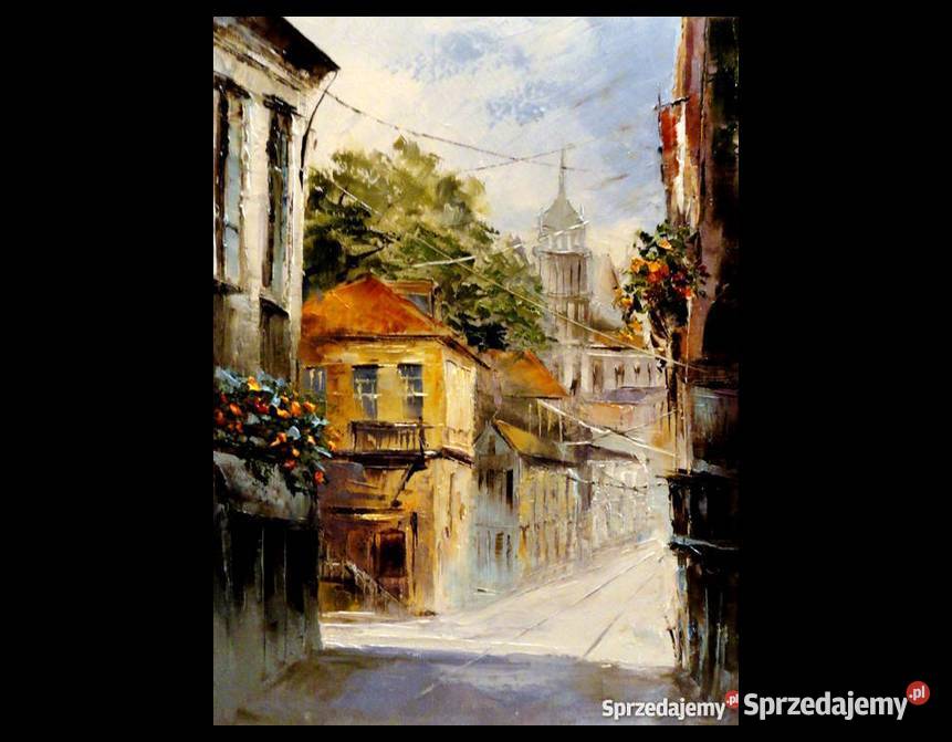 Obraz olejny 30x40 Uliczka zachodniopomorskie Szczecin
