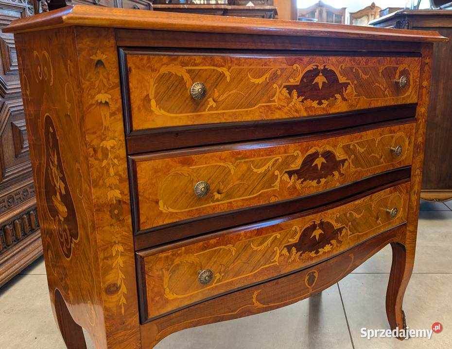 Komoda ludwikowska intarsje Włochysklep Dąbrowa