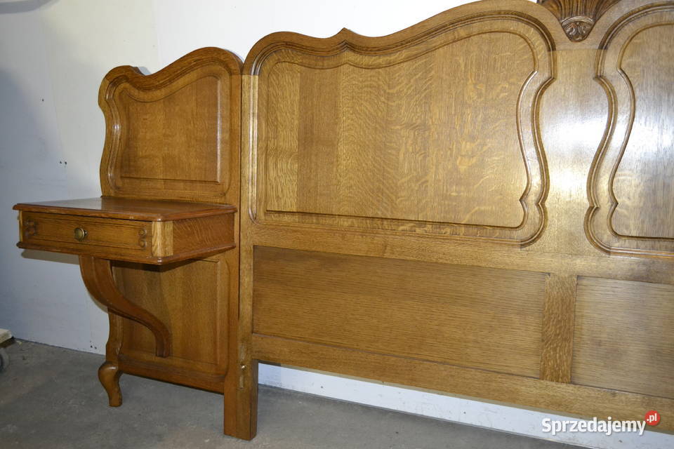 łóżko ludwikowskie wezgłowie z szufladami dąb Będzin