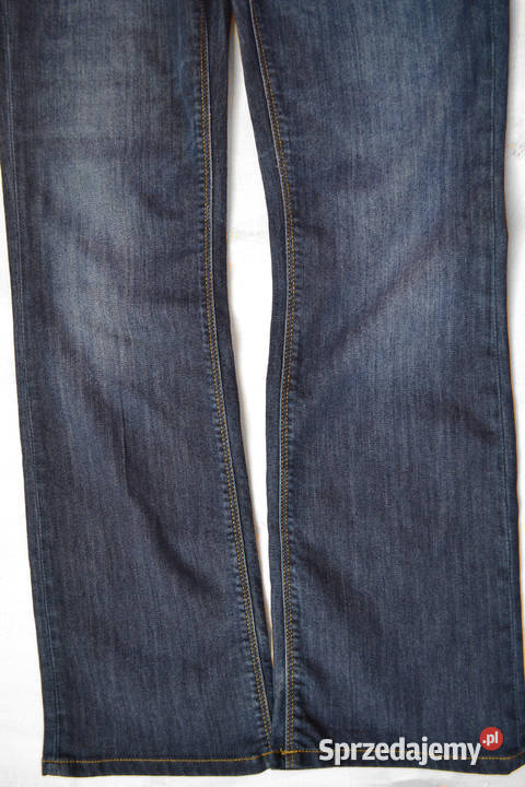 granatowe spodnie jeansy Guess dzwony M retro mazowieckie