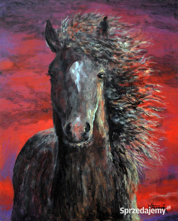 Obraz olejny PORTRET KONIA Malarstwo Gliwice
